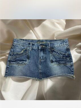 Wet Seal Blue Denim Mini Skirt